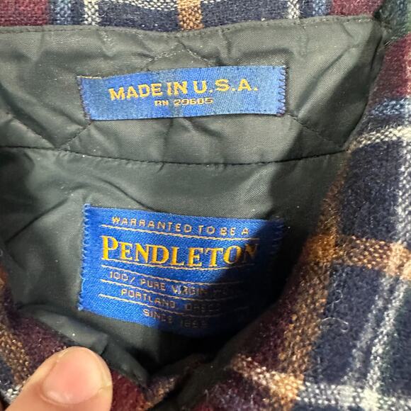 Vintage Pendleton Shirt Mens Large Flannel Wool Plaid Made in USA - Picture 11 of 13